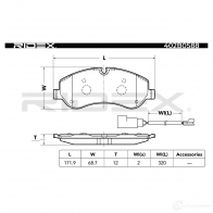 Тормозные колодки, комплект RIDEX 402b0588 1437648628 BD61S P - Изображение 3