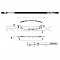 Тормозные колодки, комплект RIDEX UKB1Y E 1437659270 402b0221 - Изображение 4