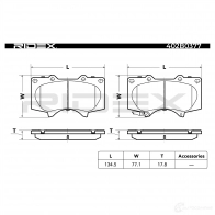 Тормозные колодки, комплект RIDEX 402b0377 WW QD33 1437658743 - Изображение 3
