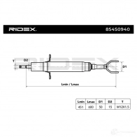 Амортизатор RIDEX 854s0940 92L8 C3 1437742219 - Изображение 3