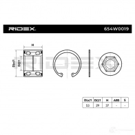 Подшипник ступицы колеса, комплект RIDEX 1437744211 654w0019 88AX 1 - Изображение 5
