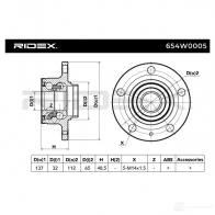 Подшипник ступицы колеса, комплект RIDEX 654w0005 1437745155 O0 EIIZ3 - Изображение 6