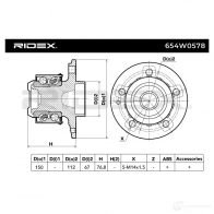 Подшипник ступицы колеса, комплект RIDEX VNZ OQX 1437745046 654w0578 - Изображение 6