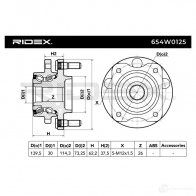 Подшипник ступицы колеса, комплект RIDEX 654w0125 6 GIN2CG 1437745423 - Изображение 6