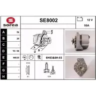 Генератор SNRA SE8002 SE800 2 OZH1G4 Volkswagen Transporter (T4) 4 Автобус 1.9 D 61 л.с. 1990 – 1995