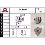 Генератор SNRA TC 8004 TC8004 Nissan Qashqai (J10) 1 Кроссовер 1.6 117 л.с. 2010 – 2013 T0RYQZ