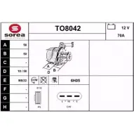 Генератор SNRA TO8042 T O8042 Toyota RAV4 (XA10) 1 Кроссовер 2.0 4WD 135 л.с. 1994 – 1999 6J8614