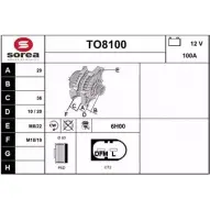 Генератор SNRA Toyota Aygo (AB40) 2 Хэтчбек 1.0 (KGB40) 69 л.с. 2014 – 2025 SW9S0HV 1S1 KPV TO8100