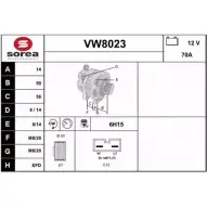 Генератор SNRA VW8023 V W8023 Mercedes V-Class (W638) 1 Минивэн 2.8 V 280 (6344. 6394) 174 л.с. 1997 – 2003 9YGJI6