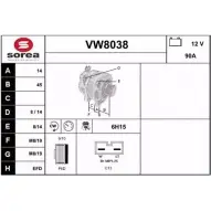Генератор SNRA 1228735849 VW8 038 VW8038 RBZZR