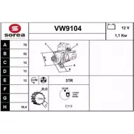 Стартер SNRA B411TK VW9104 1228737271 IBY3 KLH