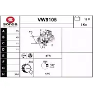 Стартер SNRA RBA 41 VW9105 TE5UZ 1228737273