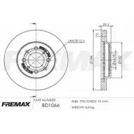 Тормозной диск FREMAX 59PJ C5 V89YY9 1228738339 BD-1066