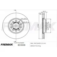 Тормозной диск FREMAX 1228742623 BD-5008 LVVHH6 H16T8 K
