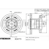 Тормозной диск FREMAX 1228745643 BD-8775 3 S7K0Q IH3NSRO