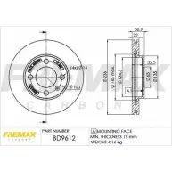 Тормозной диск FREMAX SA06Z 1228746125 BD-9612 POAF UB2