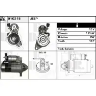 Стартер EDR 910218 Jeep Grand Cherokee (WJ, WG) 2 Внедорожник 4.7 V8 4x4 223 л.с. 1999 – 2005 ZUEXB6 V WZOUTV