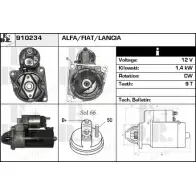 Стартер EDR 3I8X8 Fiat Doblo (263) 2 Кабина с шасси 1.6 D Multijet 101 л.с. 2011 – 2025 910234 PSM PKW