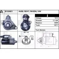 Стартер EDR UR7JV 18V2 RB Volkswagen Jetta 6 (A6, 162, AV3) Седан 2.0 TSI 200 л.с. 2010 – 2024 910461