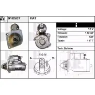 Стартер EDR 7FB XRB 8AR4IF5 Fiat Strada (178) 1 Пикап 1.7 TD 69 л.с. 1999 – 2006 910507