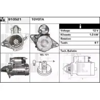 Стартер EDR EWDT4 Toyota Vitz (XP90) 2 Хэтчбек 1.3 3 VVT i (NSP90) 100 л.с. 2008 – 2025 T66R Z 910521