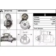 Стартер EDR 6XA2BMQ 910716 E45T6 N Mercedes C-Class (W204) 3 Седан 3.5 C 350 (2057) 306 л.с. 2011 – 2014