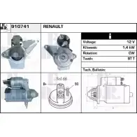 Стартер EDR 910741 W05RE8 Renault Scenic (JZ) 3 Минивэн 1.4 16V (JZ0F. JZ1V) 131 л.с. 2009 – 2025 51SPX H