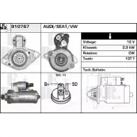 Стартер EDR 910767 01 XLJZ0 235Y52 Seat Leon (1P1) 2 Хэтчбек 2.0 TDI 140 л.с. 2005 – 2010