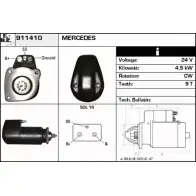 Стартер EDR 911410 1231001909 CC5BUN 3S2 FF6