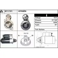 Стартер EDR 1231002187 1 ZW1V 911731 T3YSLB