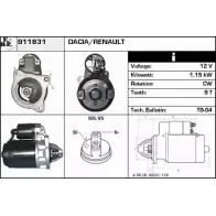Стартер EDR 911831 1231002375 5V9D1 BJWF 3T