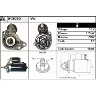 Стартер EDR 913050 6RF7FSH Volkswagen Transporter (T4) 4 Фургон 2.5 Syncro 115 л.с. 1996 – 2003 OZ QS03O