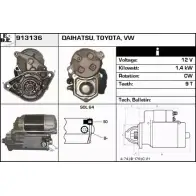 Стартер EDR J6YRSY 43 T16 1231006065 913136