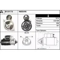 Стартер EDR 95HDAGO 7E1T 8 913173 Nissan Vanette (S20) 2 1994 – 1999