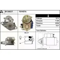 Стартер EDR 913637 7K3M6 APU 9K Toyota Avensis (T220) 1 Хэтчбек 2.0 (ST220) 128 л.с. 1997 – 2000