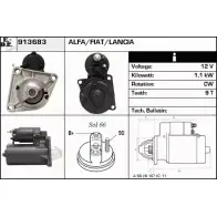 Стартер EDR Fiat Bravo (182) 1 Хэтчбек 2.0 HGT 20V (182AQ) 154 л.с. 1998 – 2001 IQZX6 913683 W RE2U2