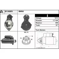 Стартер EDR NAR GOSG UXDX9R 913685 Bmw 7 (E38) 3 Седан 3.0 730 i. iL 211 л.с. 1994 – 2001