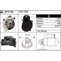 Стартер EDR 913736 1231009895 A 57YK2 QHIB4