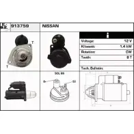 Стартер EDR 913759 XQ9R H JH149 Nissan Primera (P11) 2 Седан 2.0 16V 115 л.с. 1996 – 2001