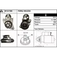 Стартер EDR Ford Fiesta 4 (DX, JA, JB) Хэтчбек 1.3 i 60 л.с. 1995 – 2002 29OZ0 OM 7GG3V7 913799