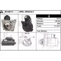 Стартер EDR 4R Z8ZWH 0MFW9YX Renault Laguna (BG) 2 Хэтчбек 1.9 dCi (BG12) 116 л.с. 2005 – 2007 913817