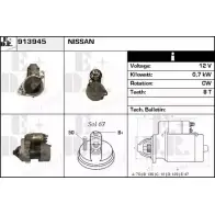 Стартер EDR 913945 ZLH6IB Nissan Micra (K12) 3 Хэтчбек 2A LYC8