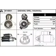 Стартер EDR 914861 TXND B7 KV7XU Opel Corsa (B) 2 Хэтчбек 1.6 GSI 16V (F08) 109 л.с. 1993 – 2000
