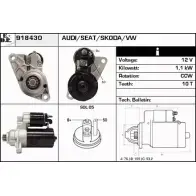 Стартер EDR 918430 9BGK92 YVNB P Seat Ibiza (6L1) 3 Хэтчбек 1.4 16V 100 л.с. 2002 – 2009