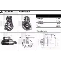 Стартер EDR 921280 SRDTQY0 Mercedes C-Class (W203) 2 Седан 2.6 C 240 4 matic (2081) 170 л.с. 2002 – 2005 H A19ZP