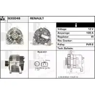 Генератор EDR 930048 G1EQZZ7 Renault Laguna (BG) 2 Хэтчбек 1.8 16V (BG06. BG0J. BG0M) 116 л.с. 2001 – 2007 PO N5K