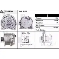 Генератор EDR FA4 00 CRTQEM 930106 Volkswagen Touareg (7LA, 7L6, 7L7) 1 Внедорожник 3.0 V6 TDI 225 л.с. 2004 – 2010