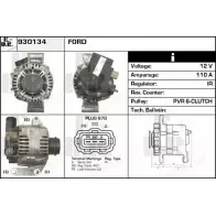 Генератор EDR Ford Mondeo 3 (GE, B4Y) Седан 2.5 V6 24V 170 л.с. 2000 – 2007 E4 P16 930134 7CMWM2