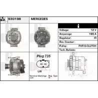 Генератор EDR Mercedes Vito (W639) 2 Фургон 2.2 111 CDI 4x4 (6301. 6303. 6305) 109 л.с. 2007 – 2024 1E K08S D8W4HG2 930198