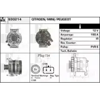 Генератор EDR Peugeot 308 2 (T9, 4C) Хэтчбек 1.6 156 л.с. 2013 – 2024 HKR7 P55 ECJADBX 930214